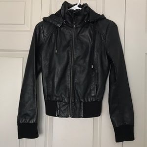 Hooded Leather Jacket